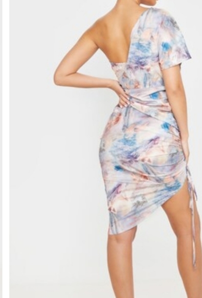 Multi Renaissance Print One Shoulders Ruched Dress - Picture 13 of 15